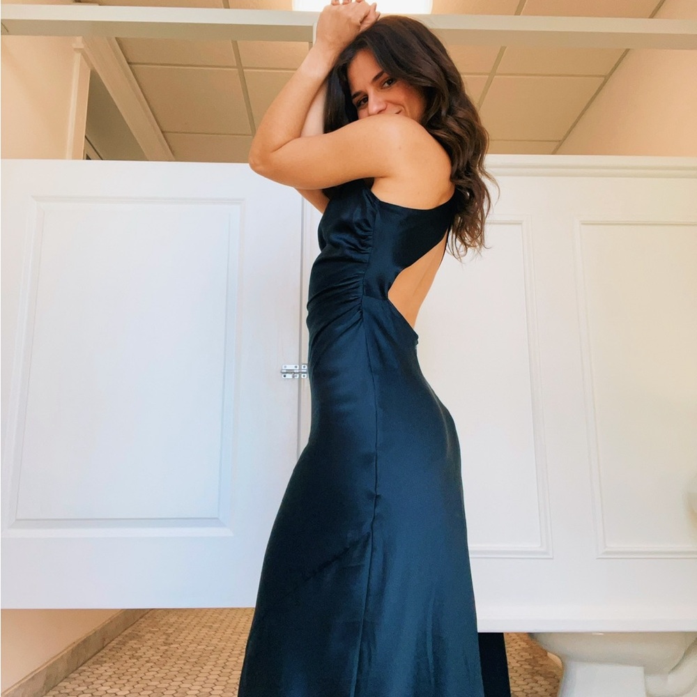 Elegant Black Satin Dress
